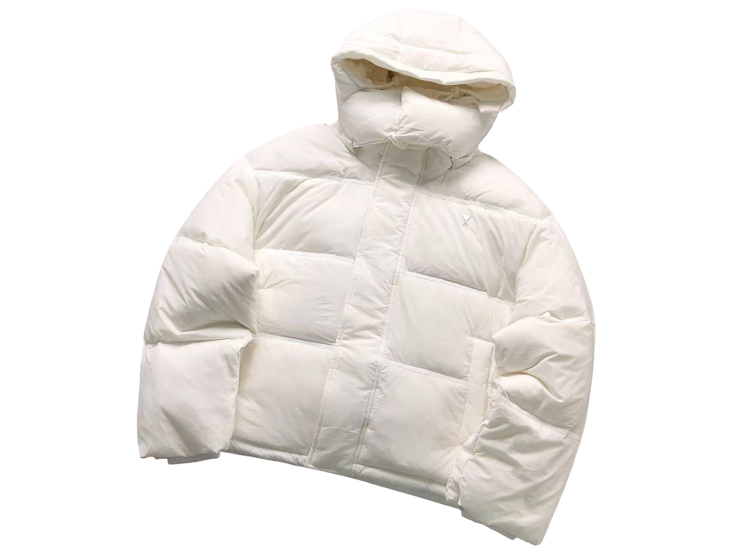 AMI Paris Heart Down Jacket White