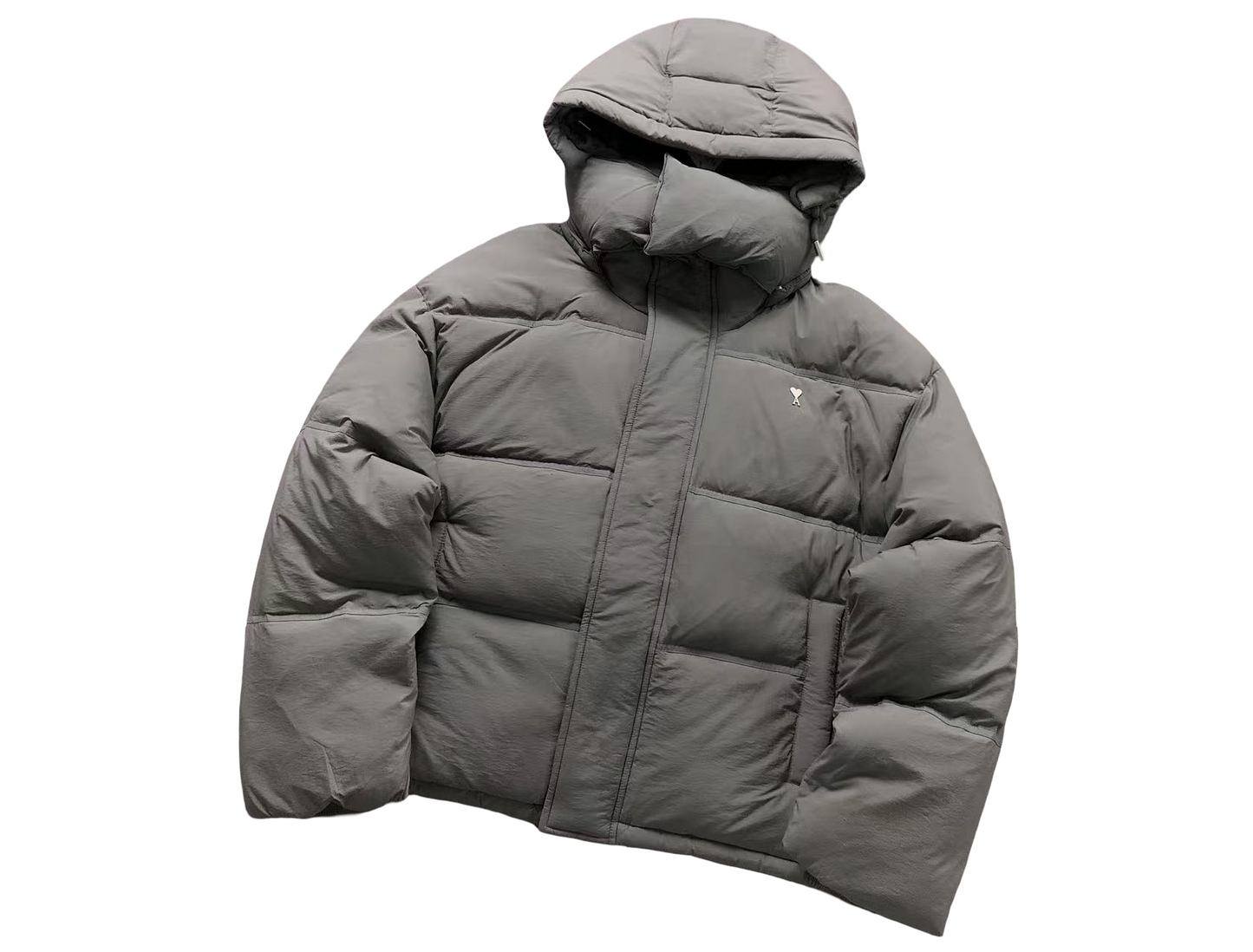 AMI Paris Heart Down Jacket Grey