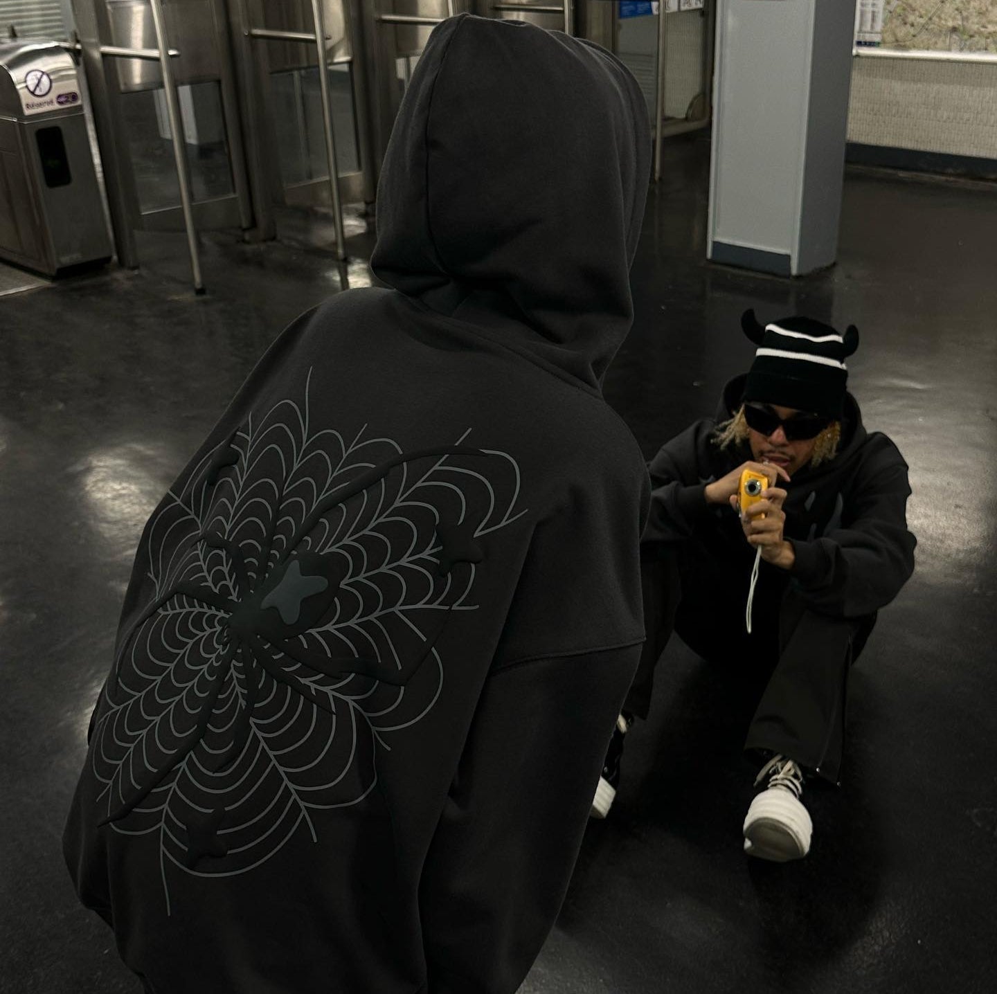 Broken Planet Spider Zip Hoodie Black