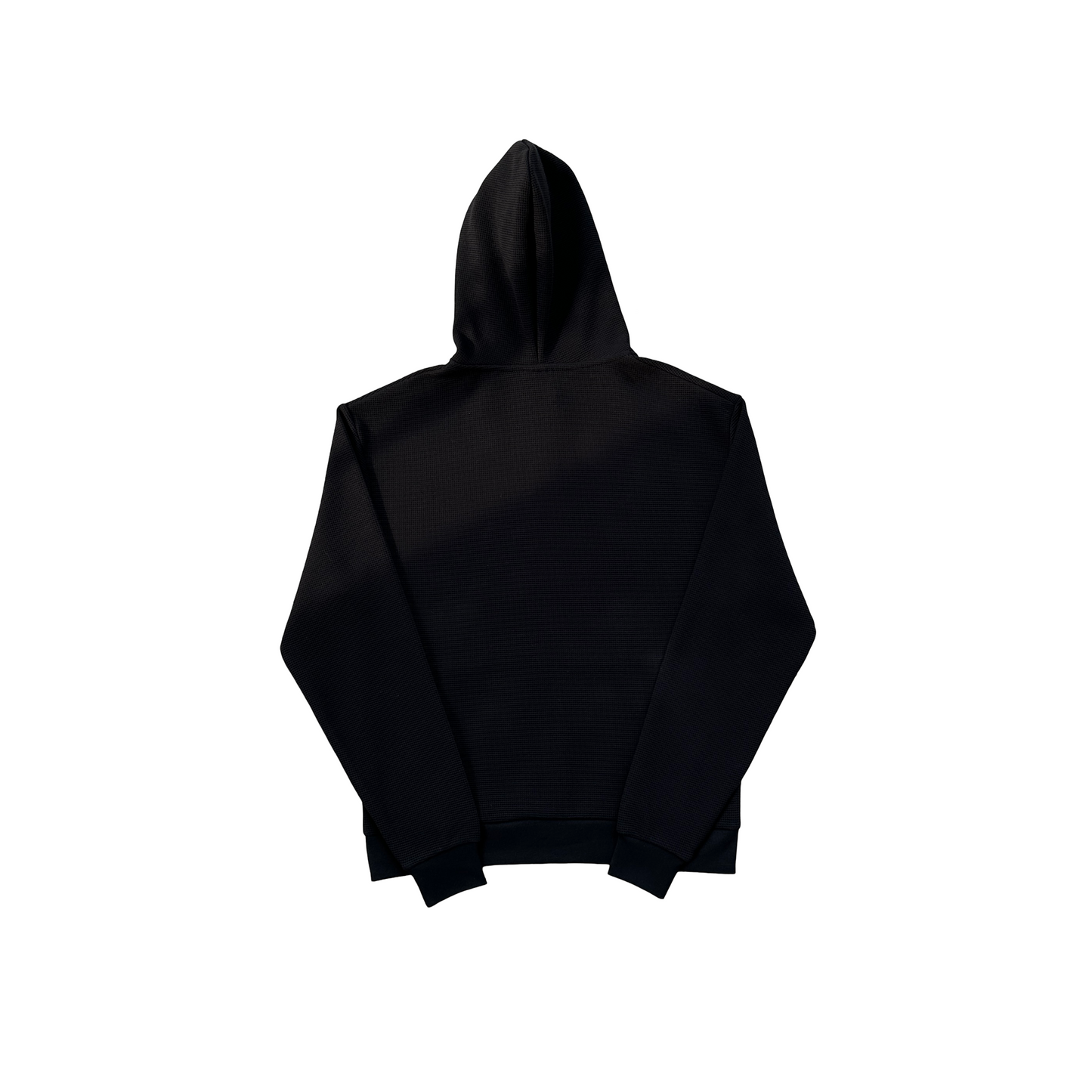 99Based Logo Waffle Zip Hoodie Black