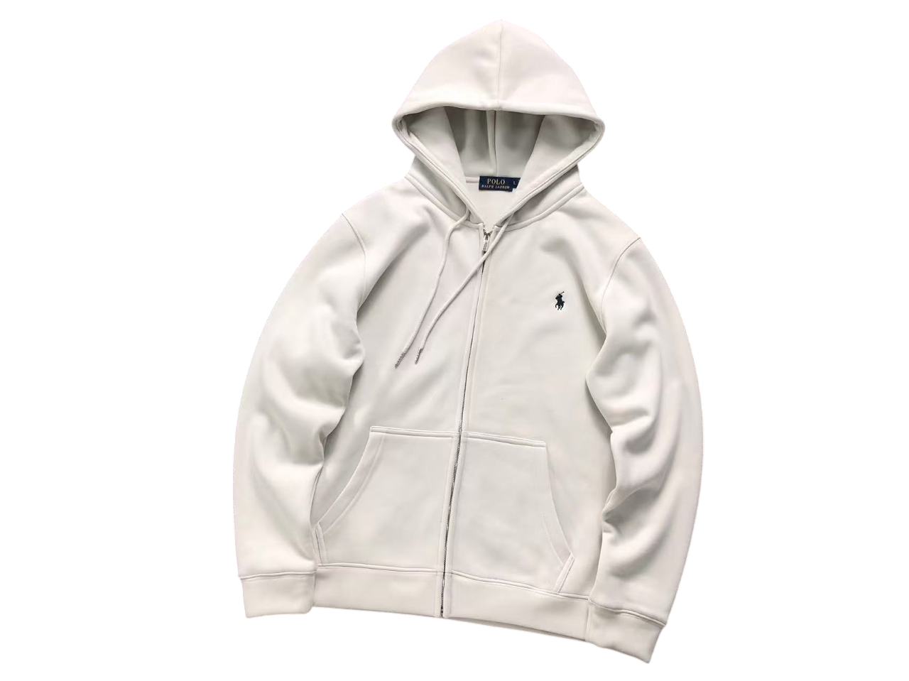 Ralph Lauren Classic Zip Hoodie Light Grey
