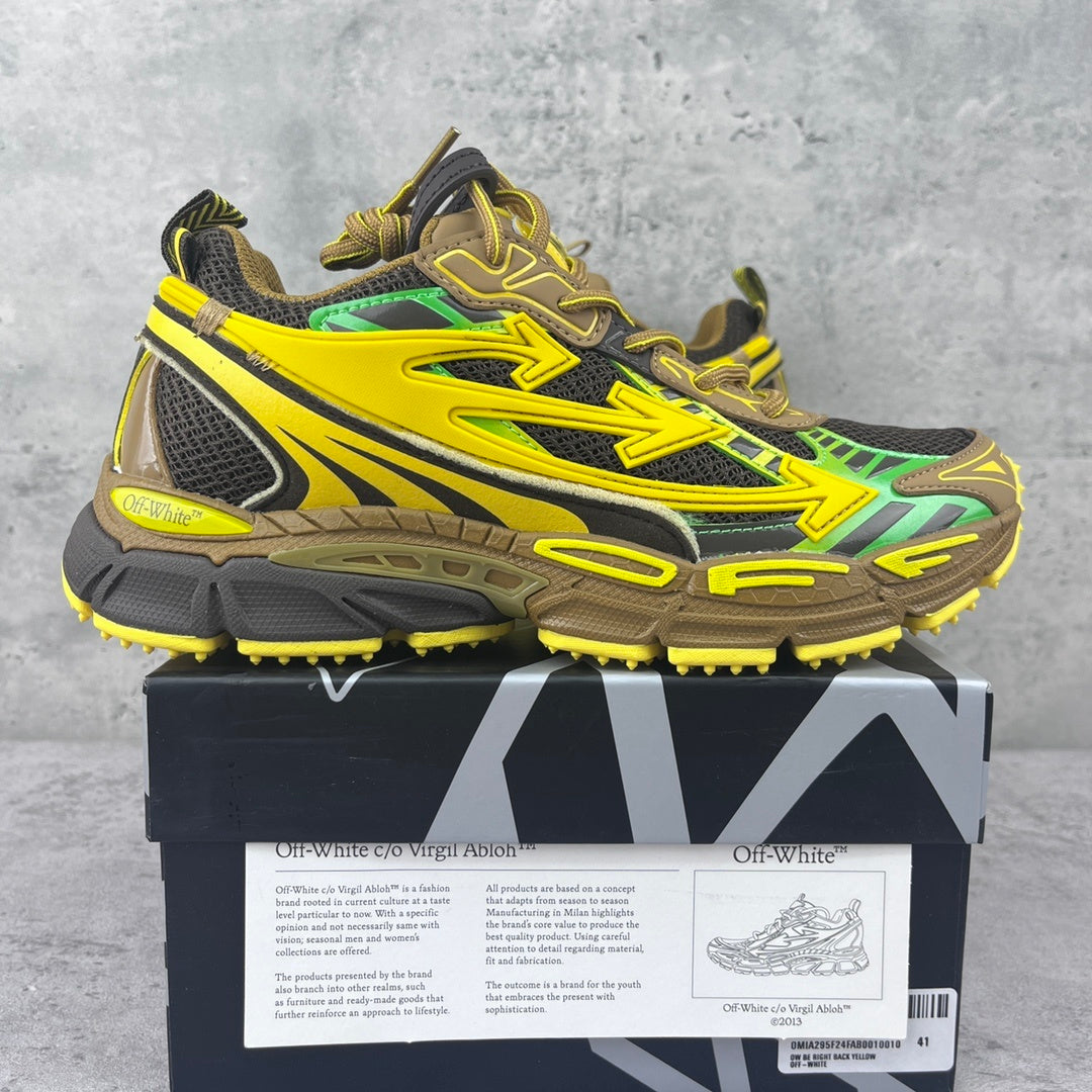 Off-White Be Right Back Yellow Brown Green