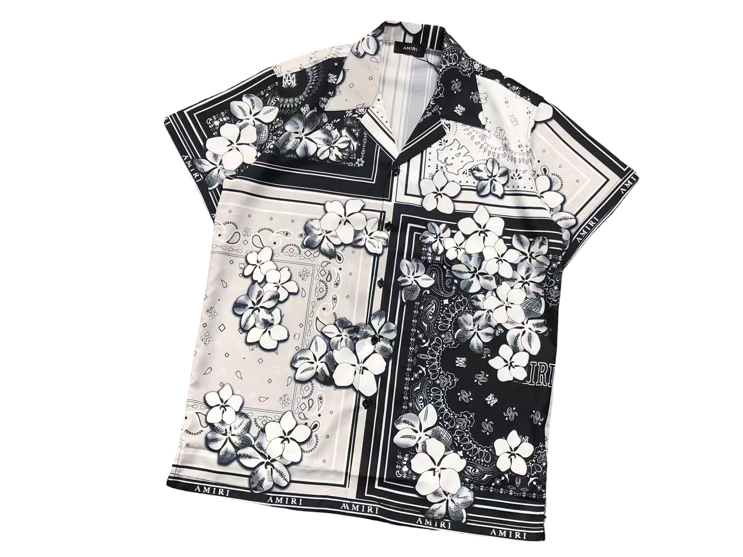 AMIRI Dead Flowers Short Set Black
