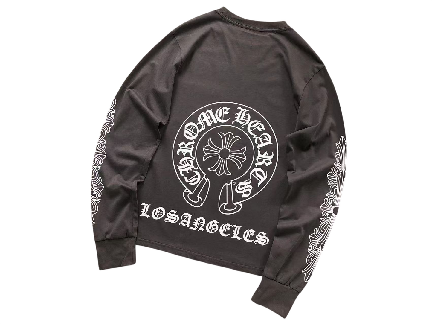 Chrome Hearts Horseshoe Cross Logo Longsleeve Anthracite Grey