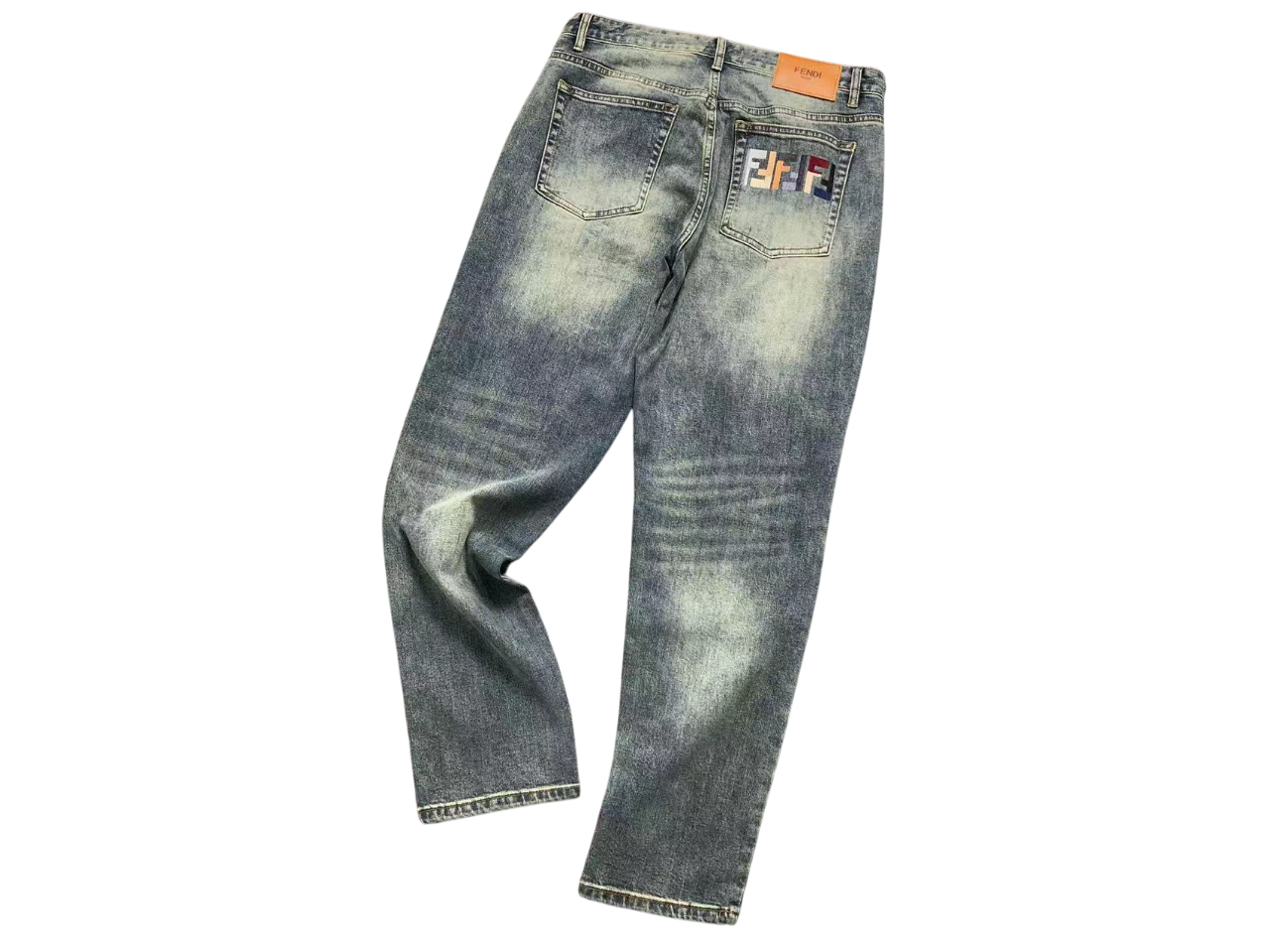 Fendi Mosaic Denim Jeans Blue