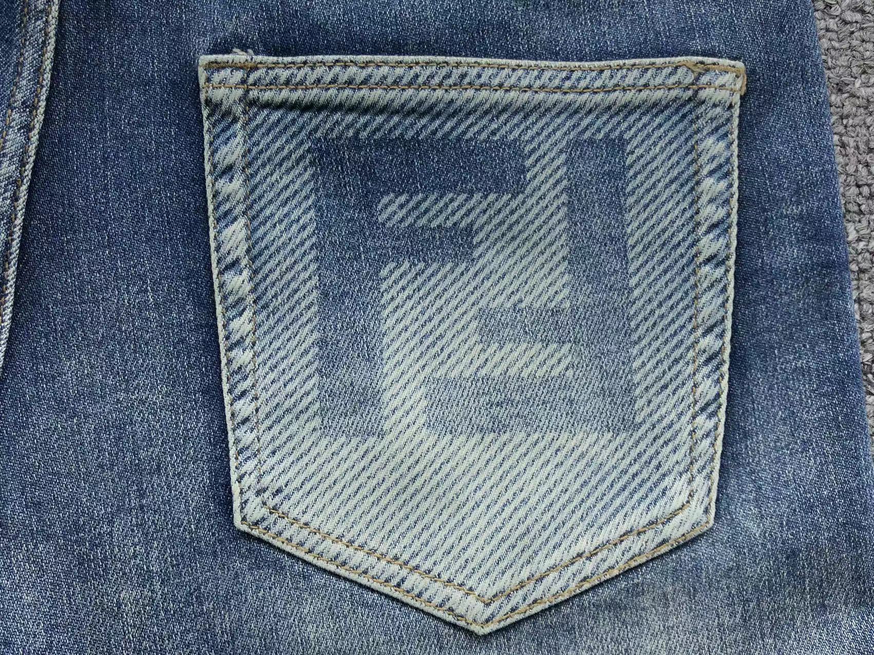 Fendi Square Denim Jeans Blue