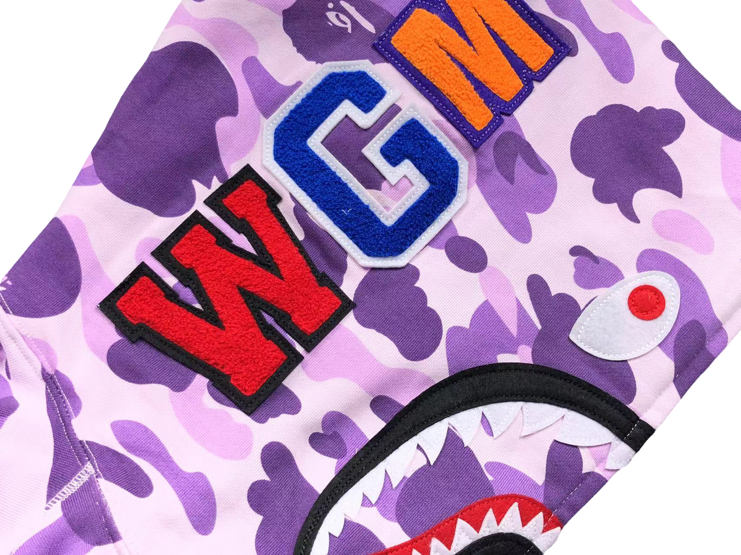 BAPE ABC Camo Shark Full Zip Hoodie Light Purple