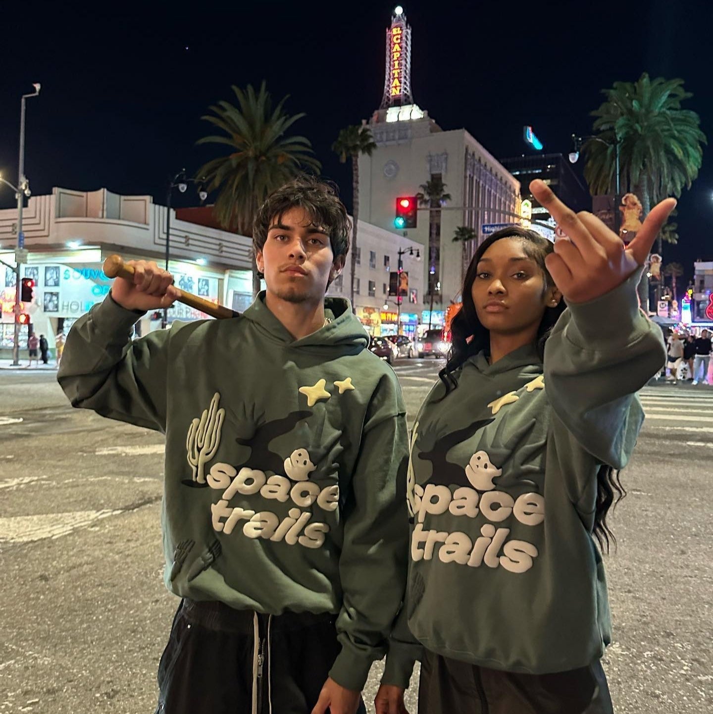 Broken Planet Space Trails Hoodie Green