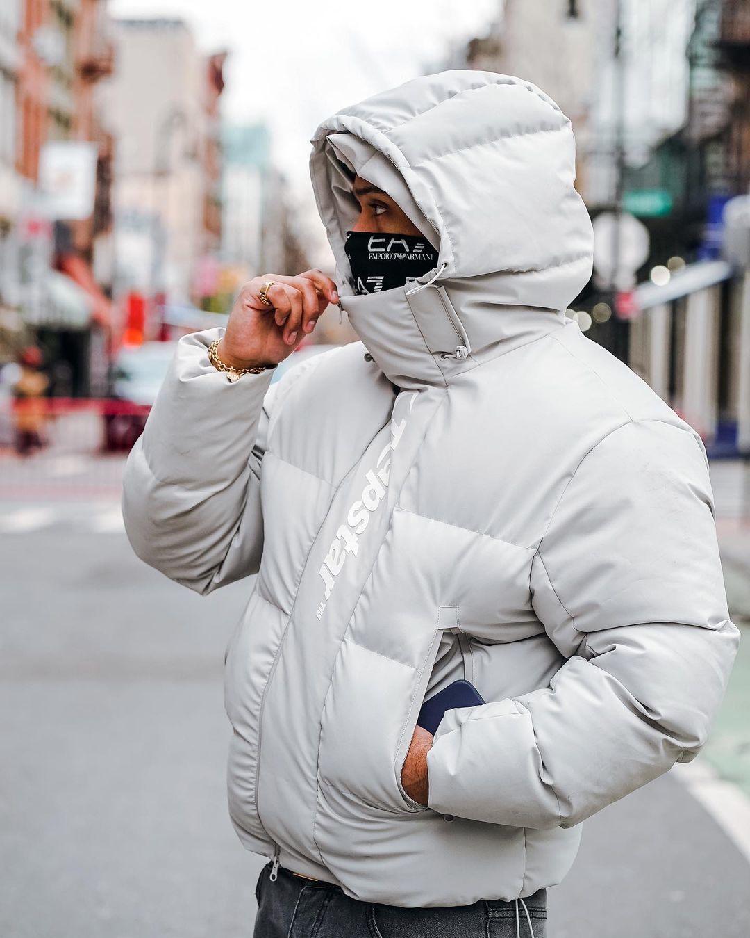 Trapstar Hyperdrive Technical Puffer Jacket Light Grey