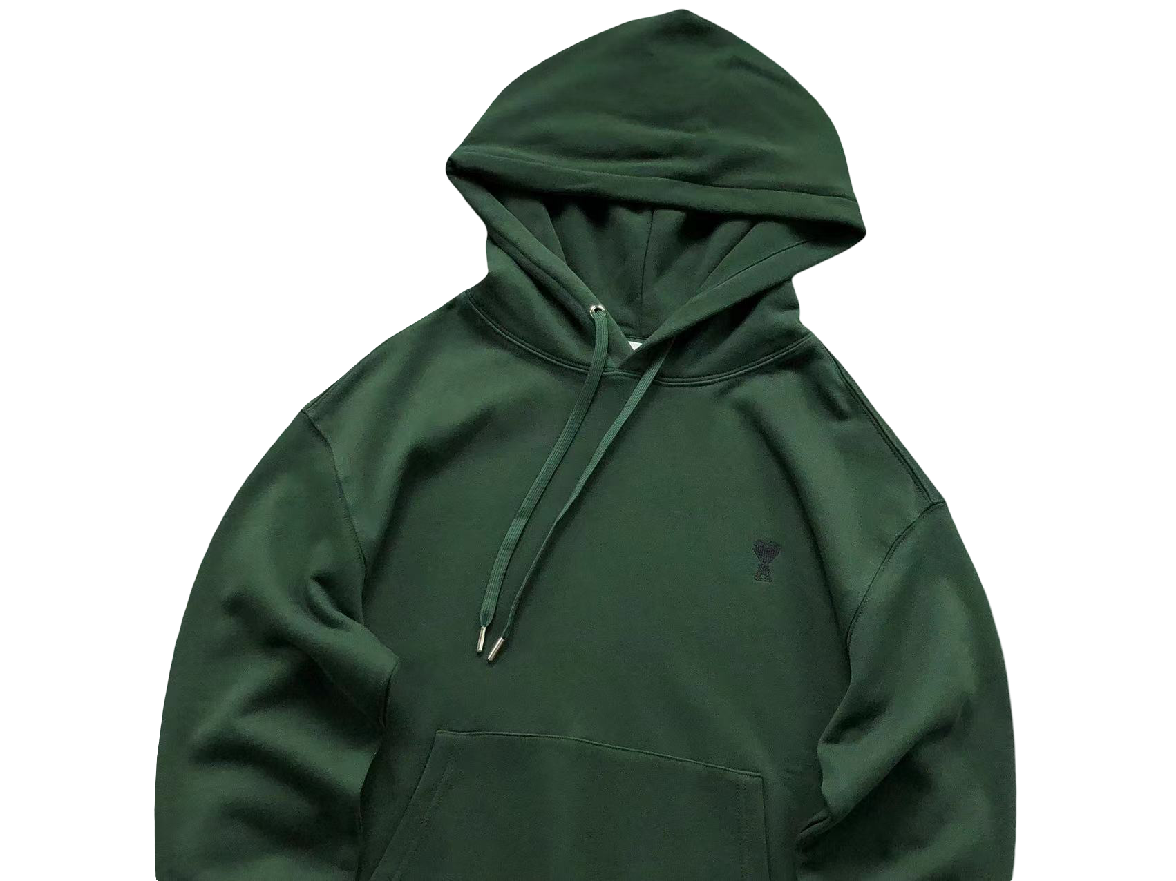AMI Paris Black Heart Hoodie Dark Green