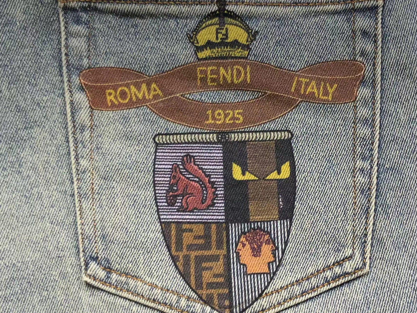 Fendi Roma Denim Jeans Blue