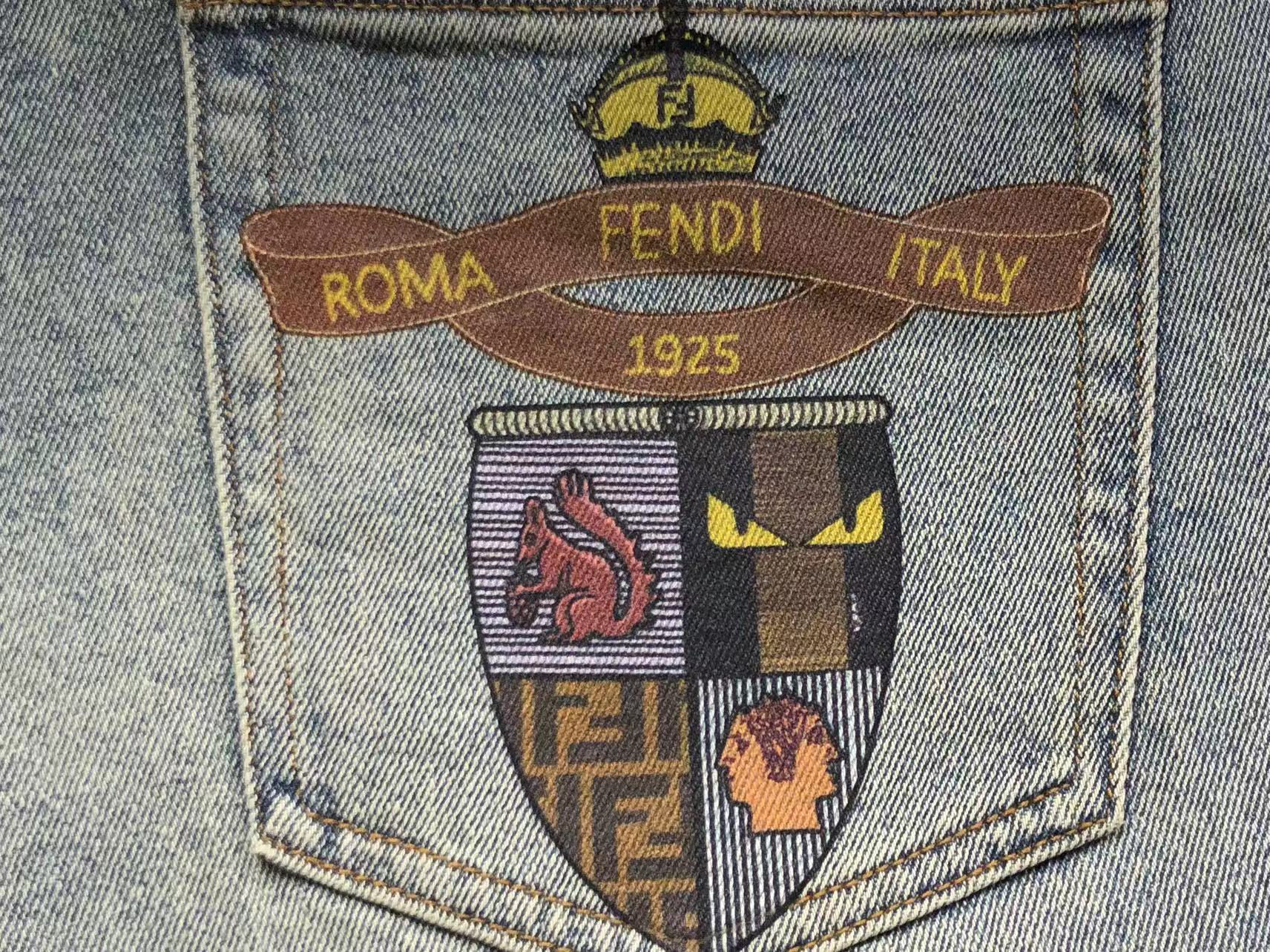 Fendi Roma Denim Jeans Blue