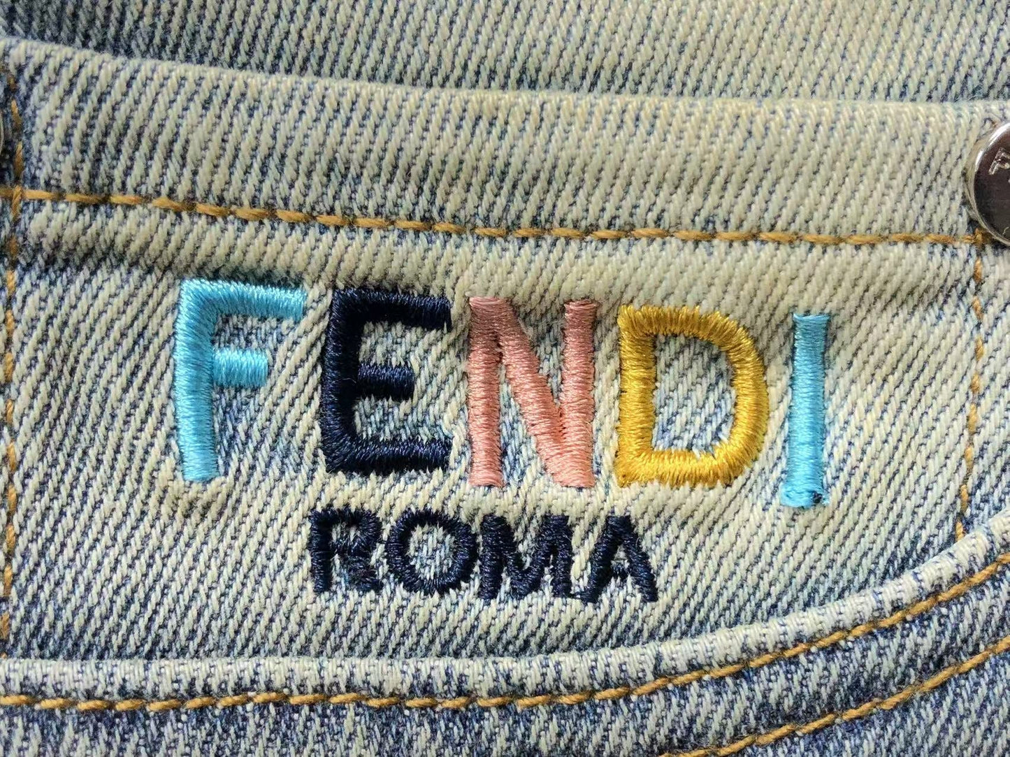 Fendi Multicolor Denim Jeans Blue