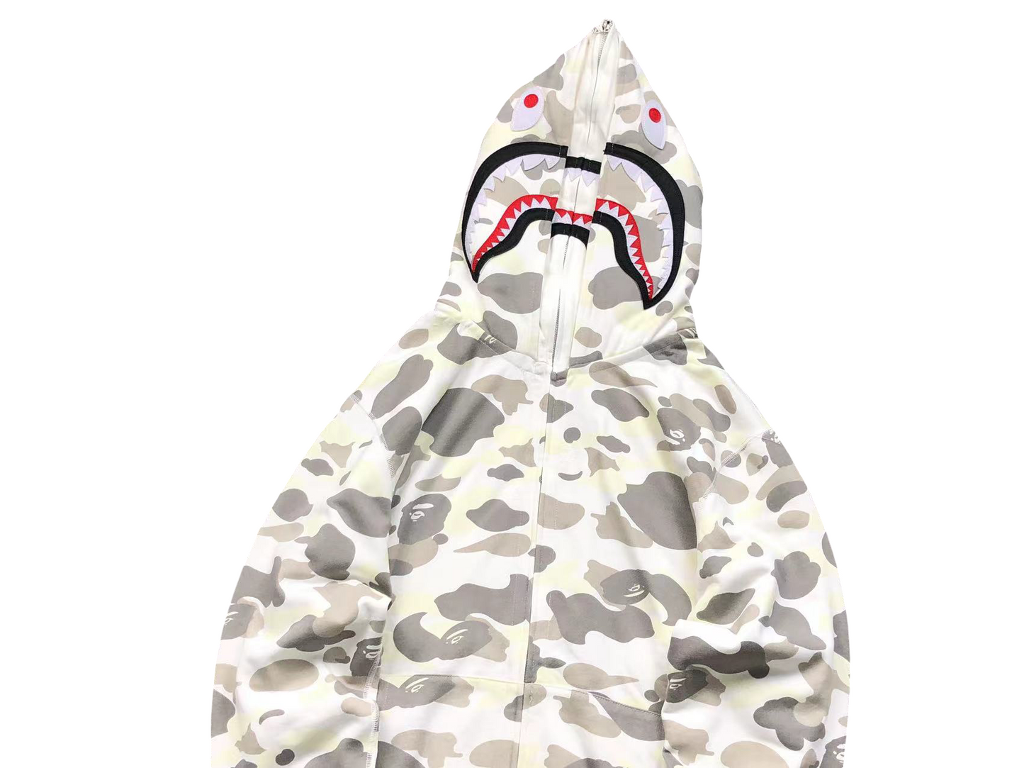BAPE Space Camo Shark Full Zip Hoodie White