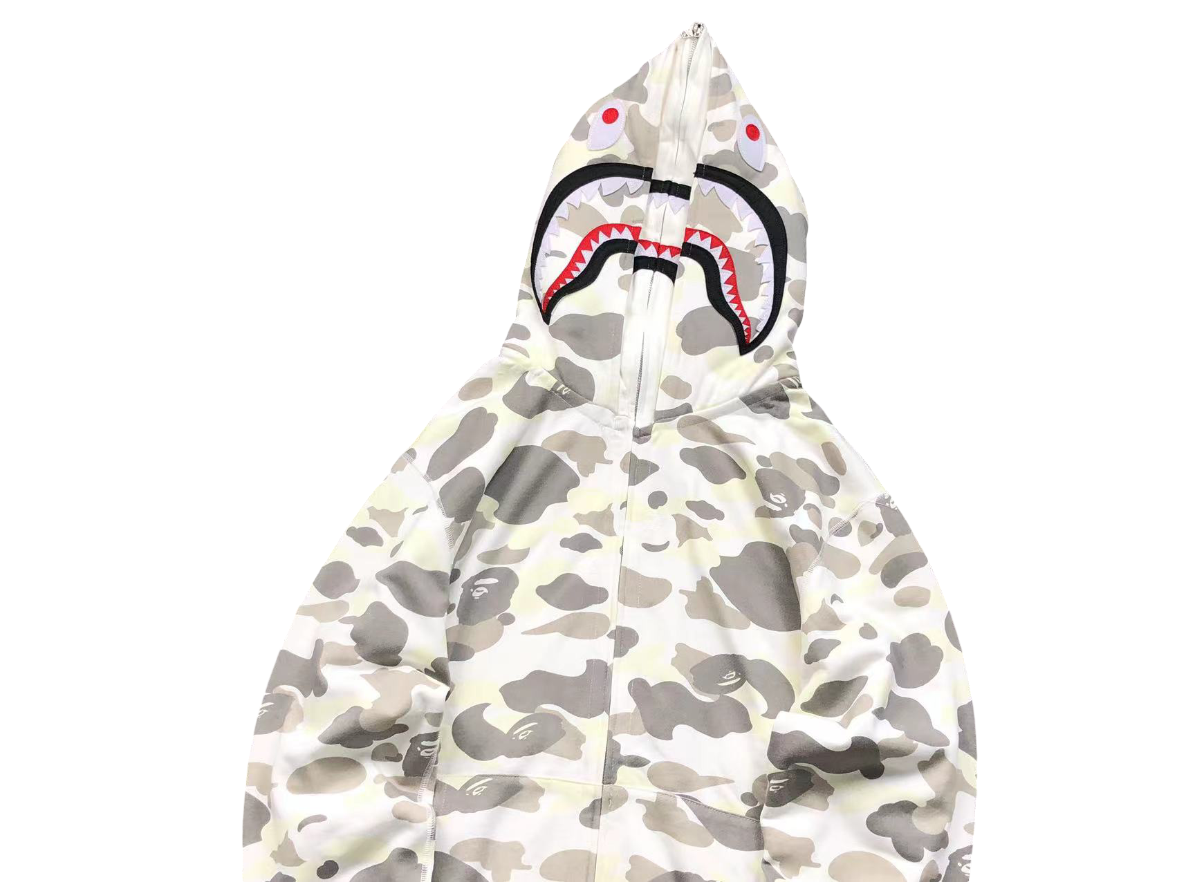 BAPE Space Camo Shark Full Zip Hoodie White