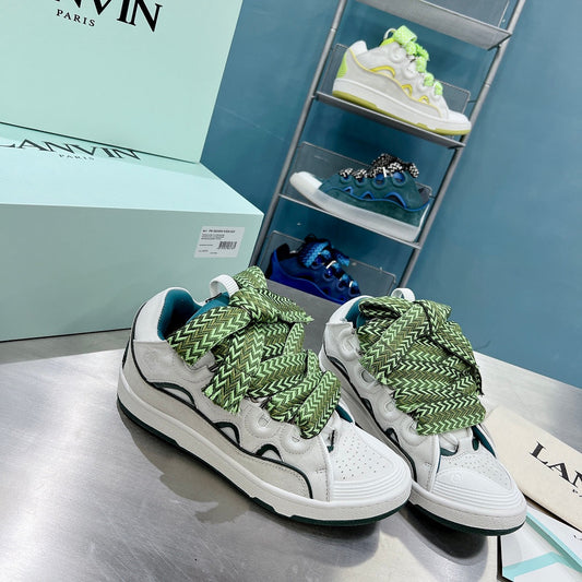 Lanvin Curb Light Grey/Dark Green