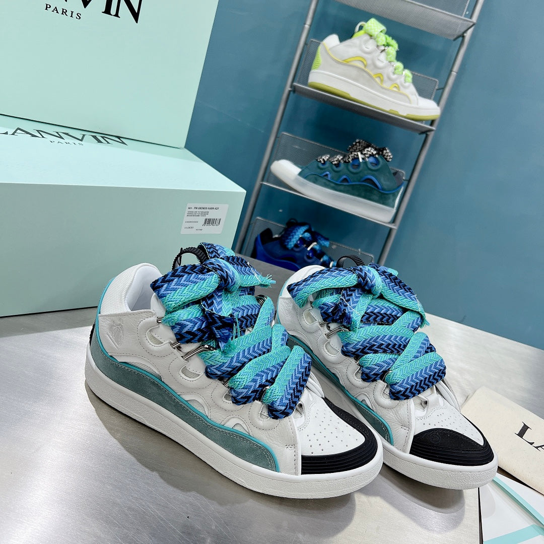 Lanvin Curb White/Ocean Blue