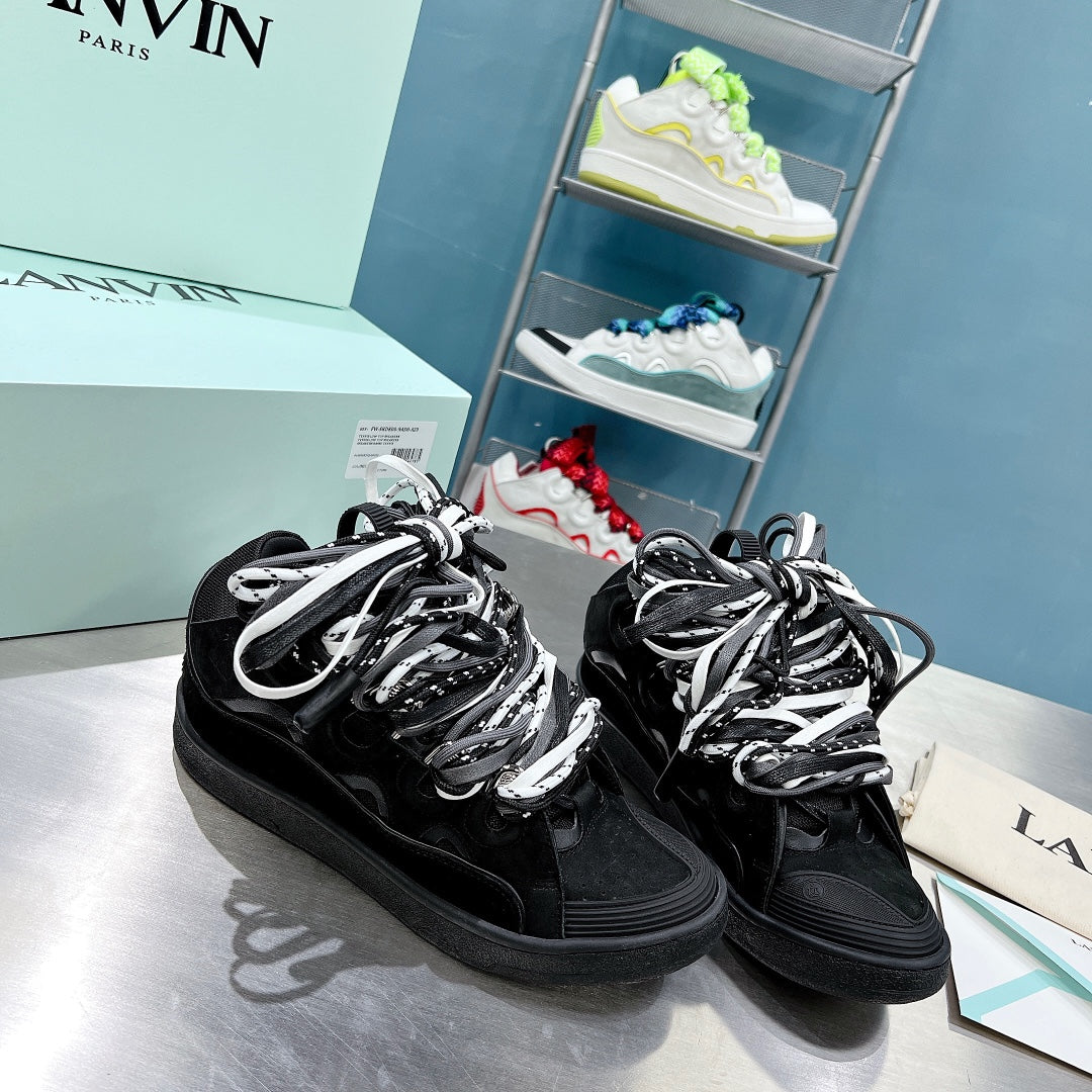 Lanvin Curb Mixed Laces Black/White