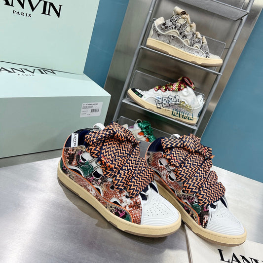 Lanvin Curb Python Orange