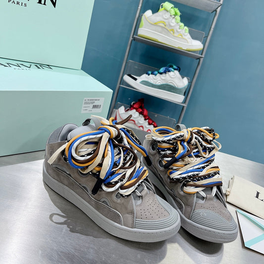 Lanvin Curb Mixed Laces Light Grey