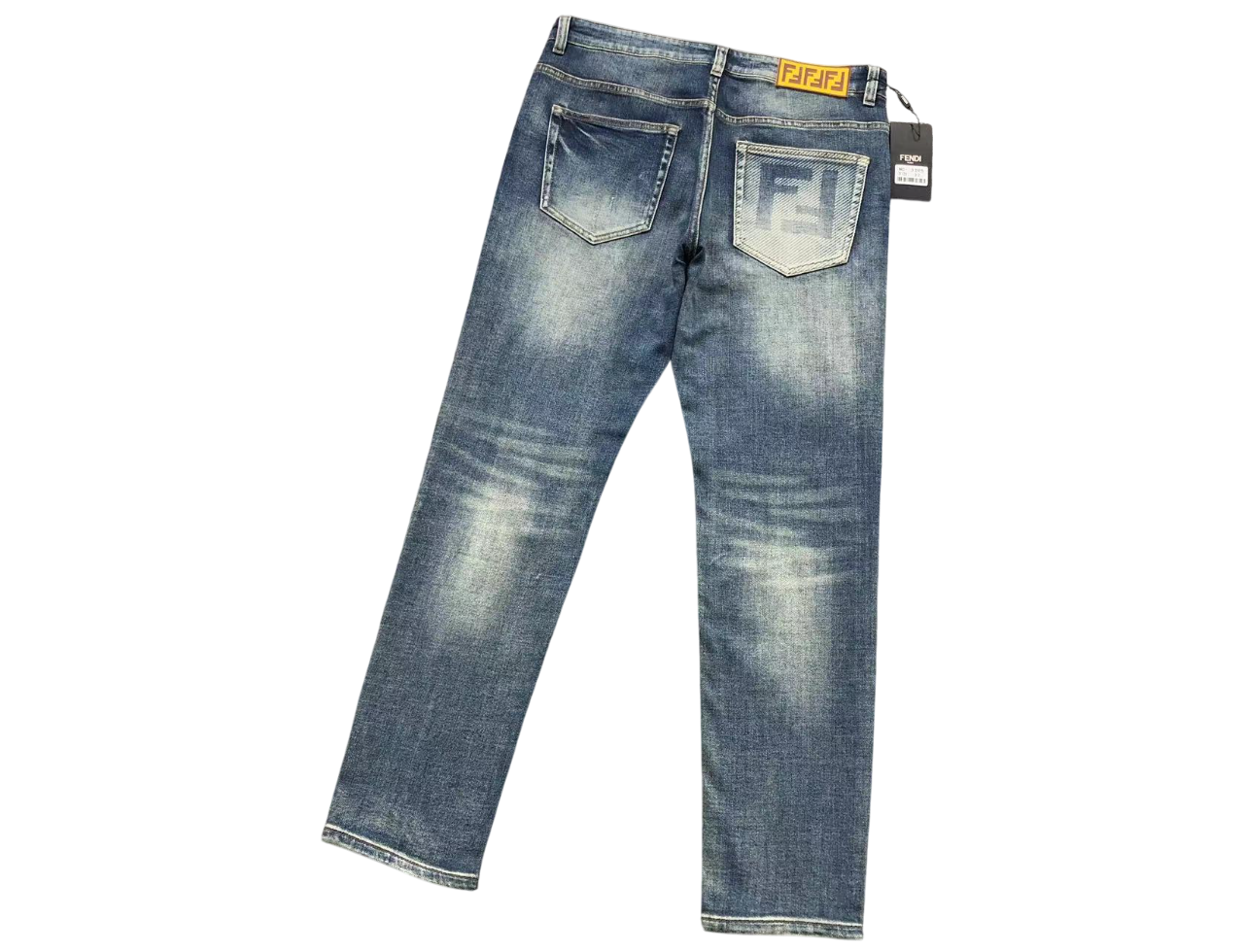 Fendi Square Denim Jeans Blue