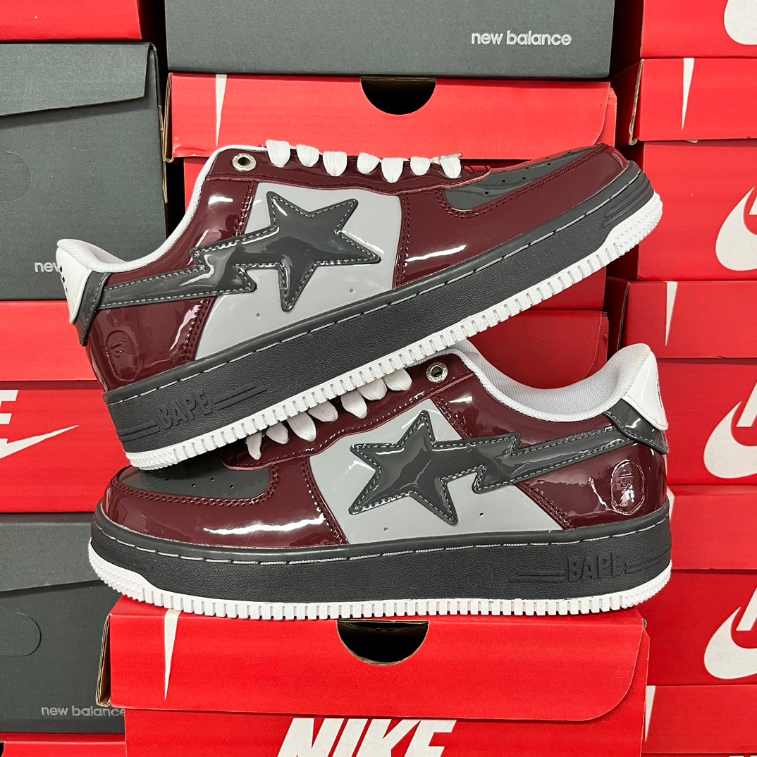 A Bathing Ape Bapesta Bordeaux/Grey/Black