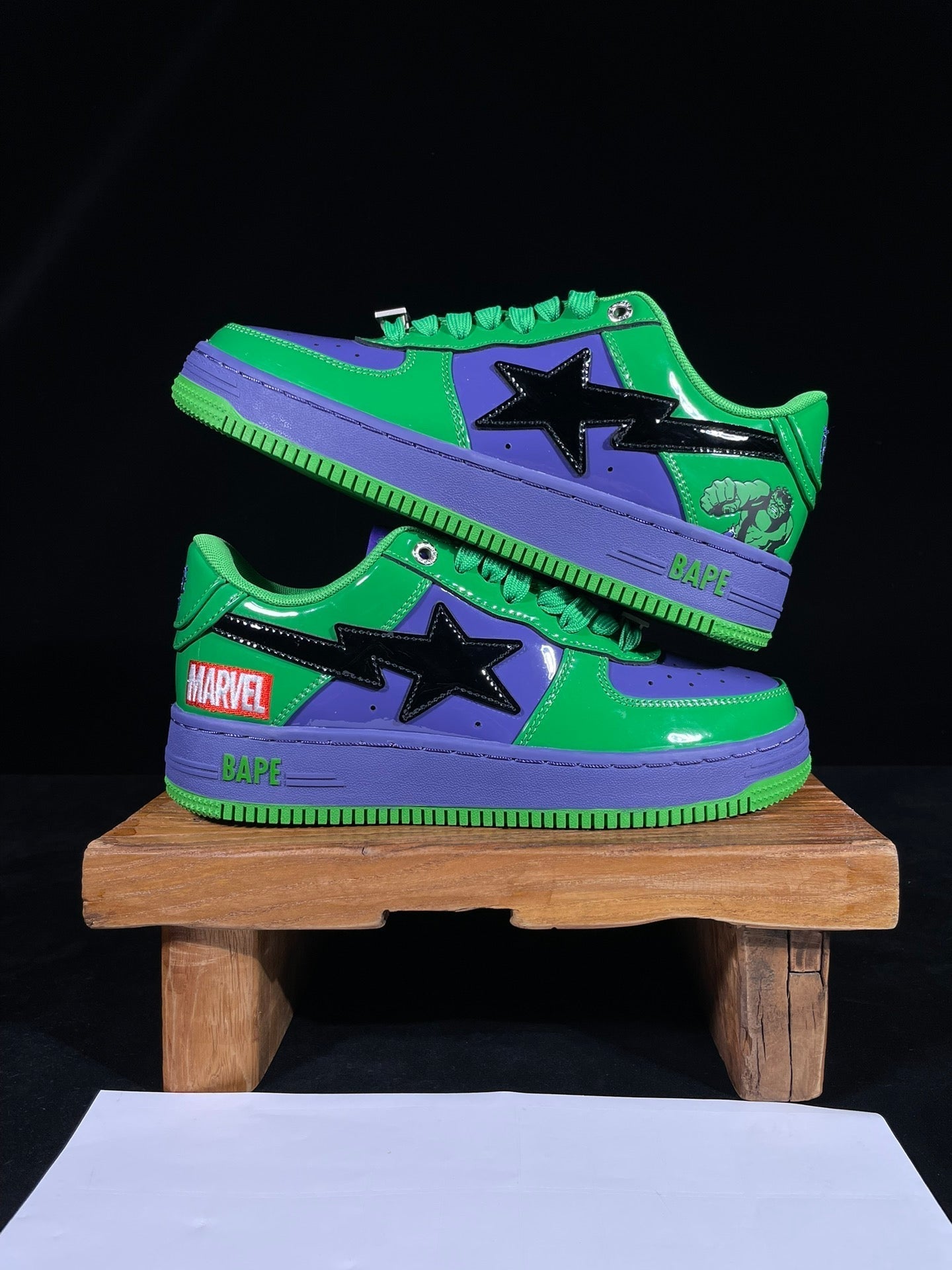 A Bathing Ape Bapesta Marvel Edition The Incredible Hulk