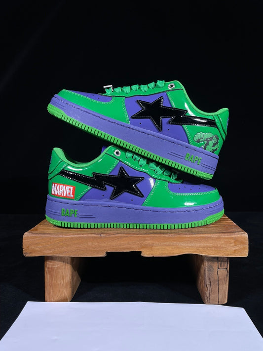 A Bathing Ape Bapesta Marvel Edition The Incredible Hulk