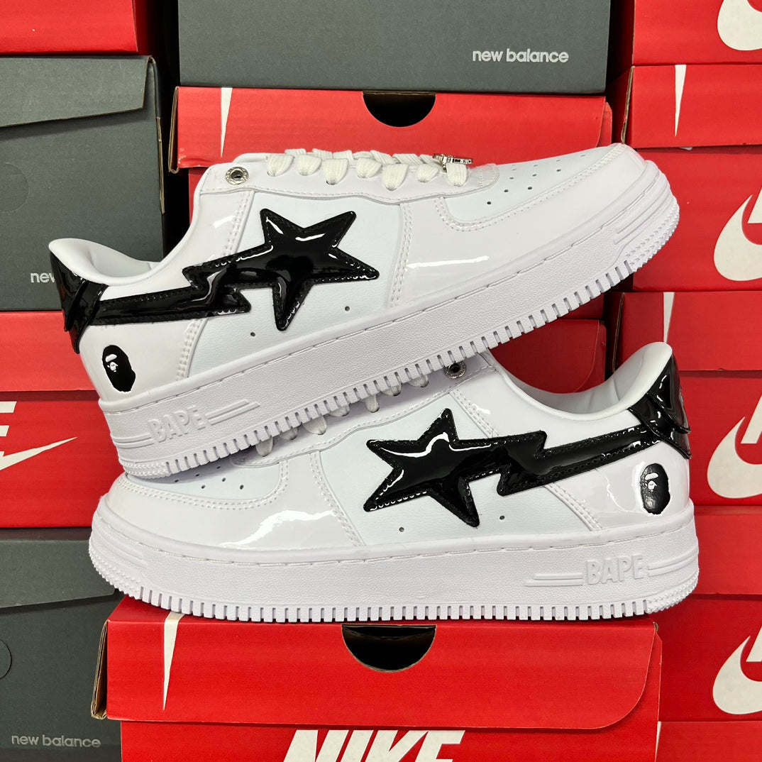 A Bathing Ape Bapesta White/Shiny Black