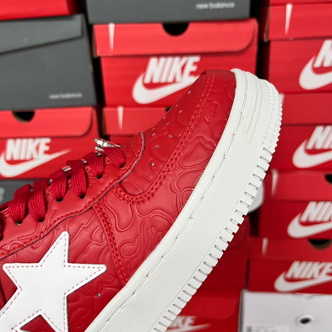 A Bathing Ape Bapesta Motif Red/White