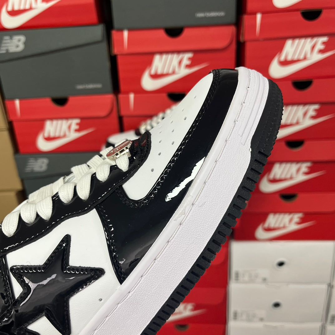 A Bathing Ape Bapesta Shiny Black/White