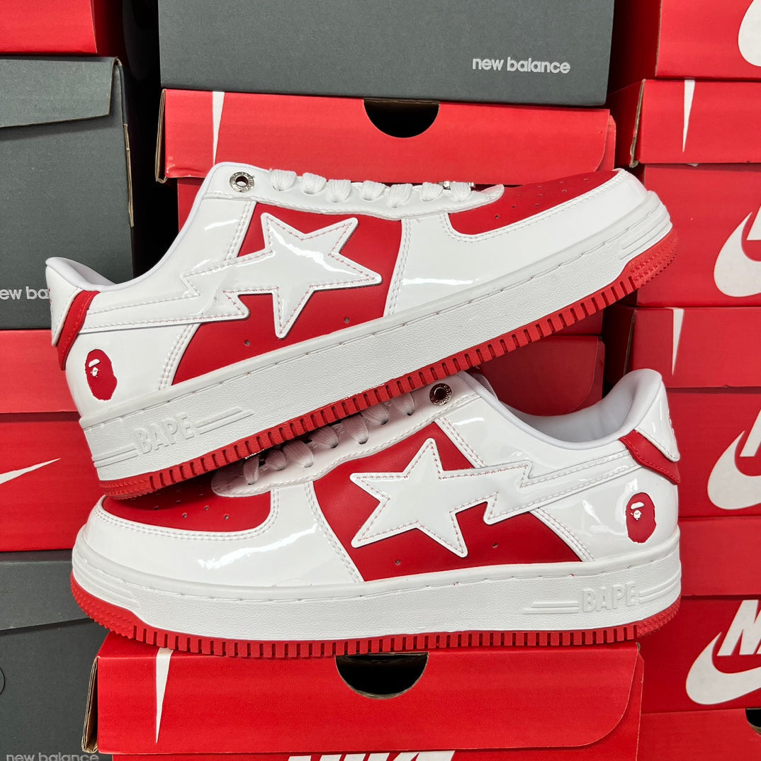 A Bathing Ape Bapesta White/Red