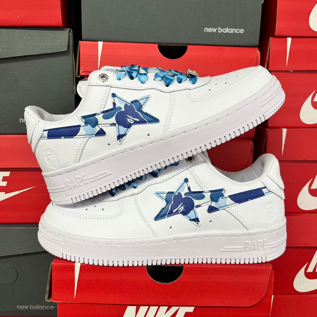 A Bathing Ape Bapesta White/Camo Blue
