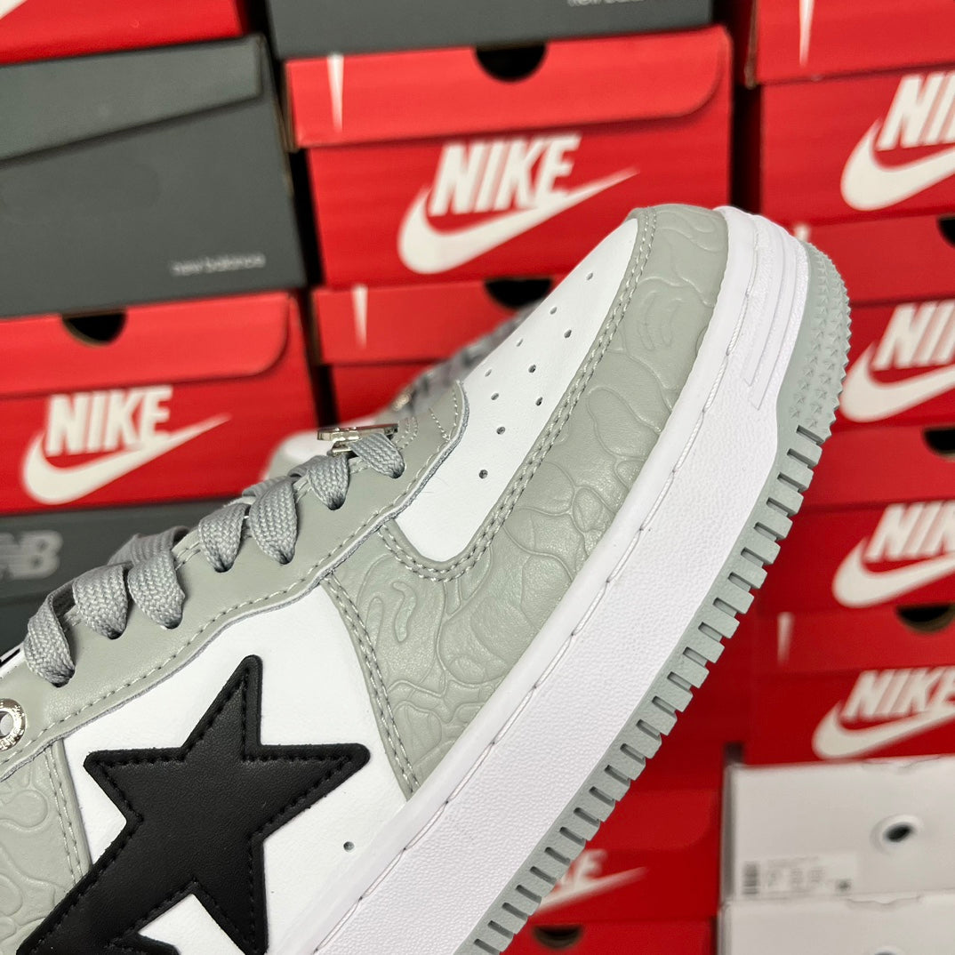 A Bathing Ape Bapesta Motif Grey/White/Black