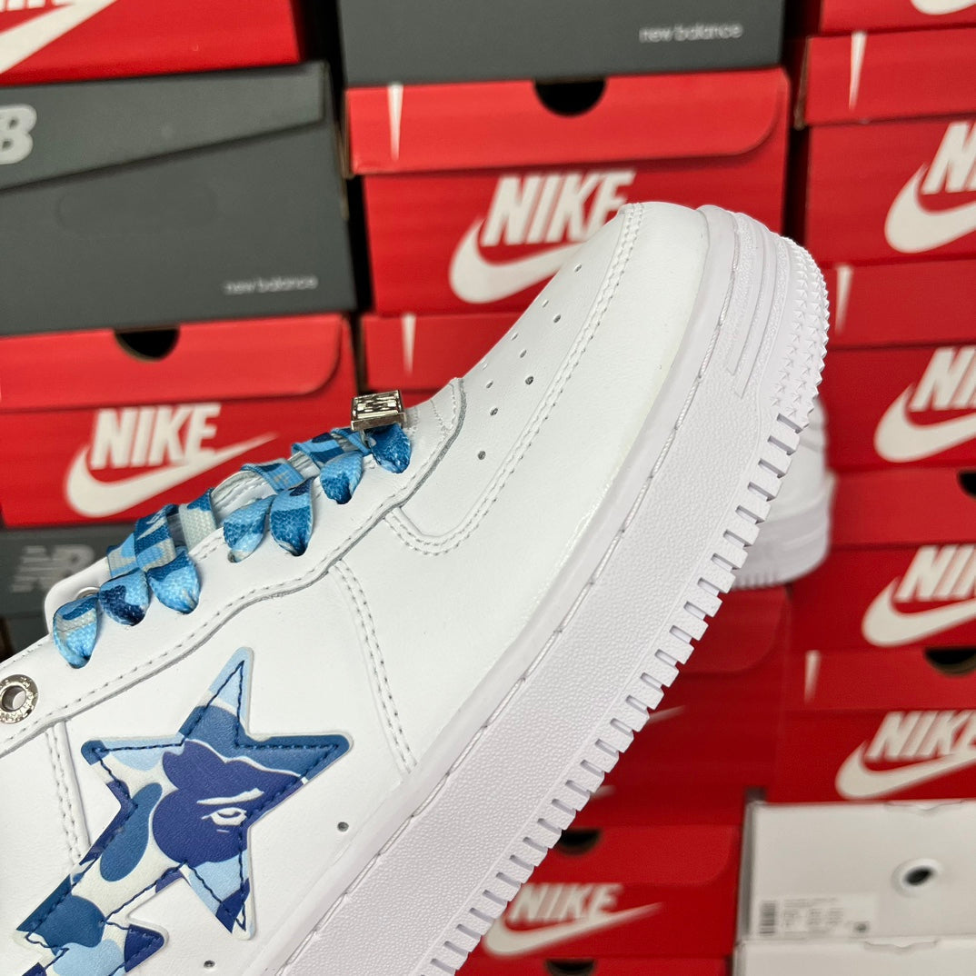 A Bathing Ape Bapesta White/Camo Blue