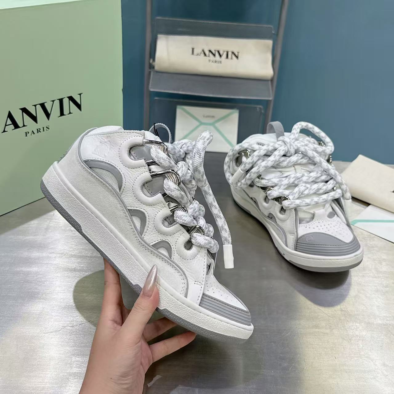 Lanvin Curb Rope Grey/White