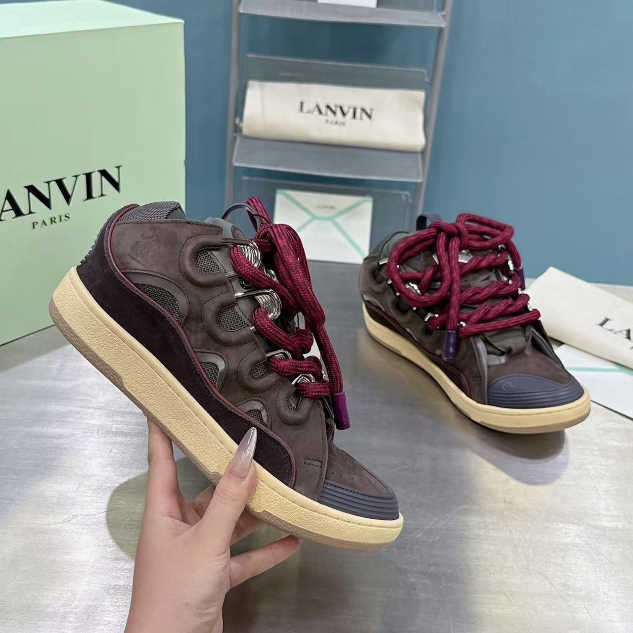 Lanvin Curb Rope Brown/Burgundy