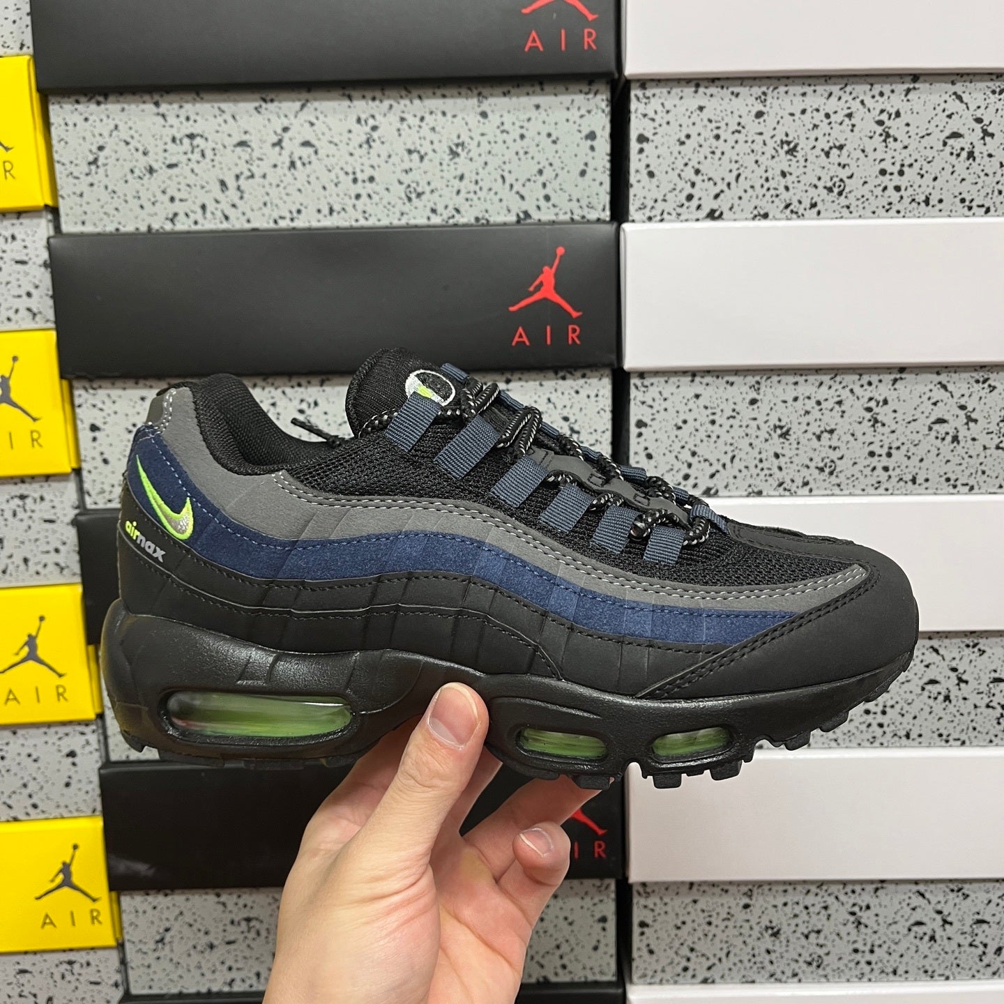 Nike Air Max 95 Retro Logo Black Grey Volt
