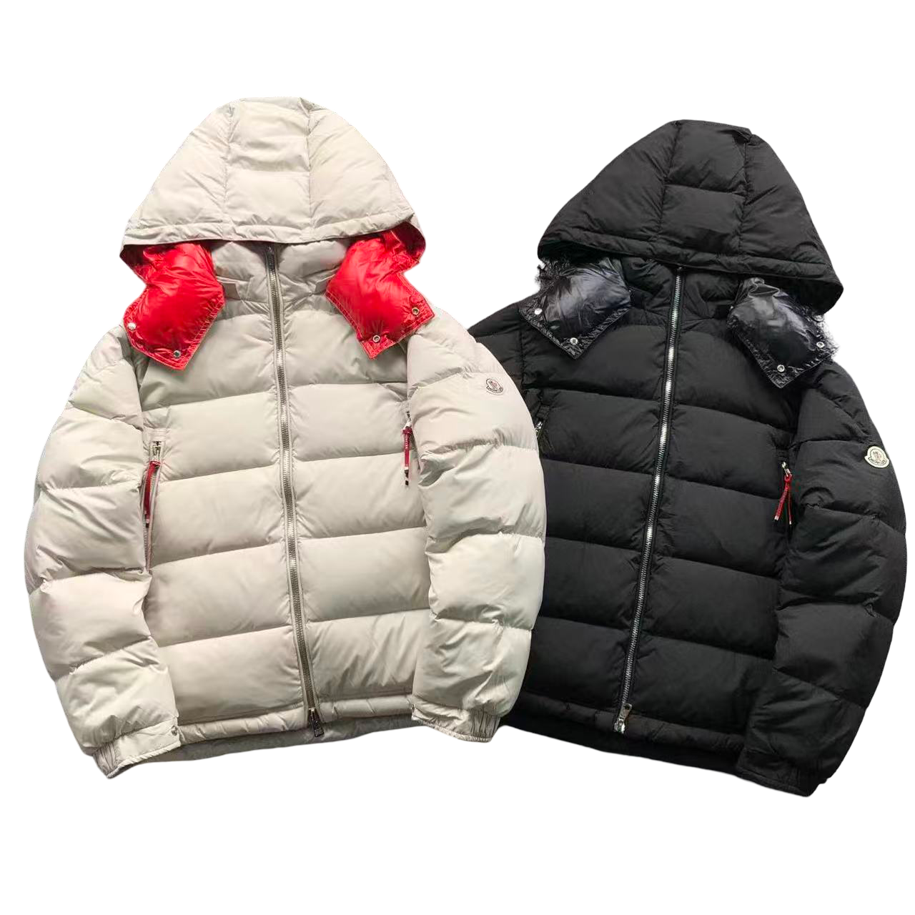 Moncler Poirier Down Jacket White/Red