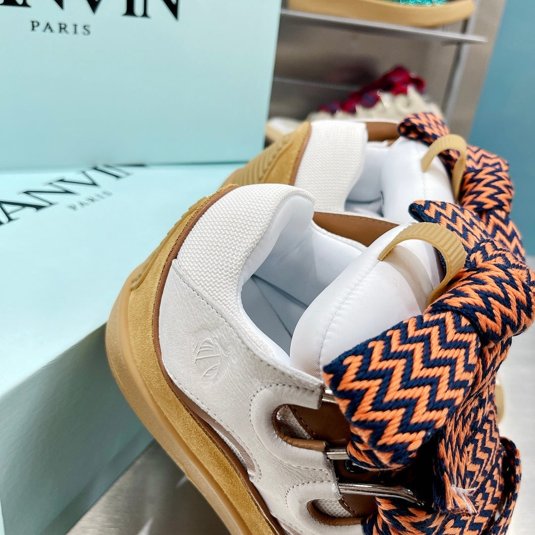 Lanvin Curb Suede White