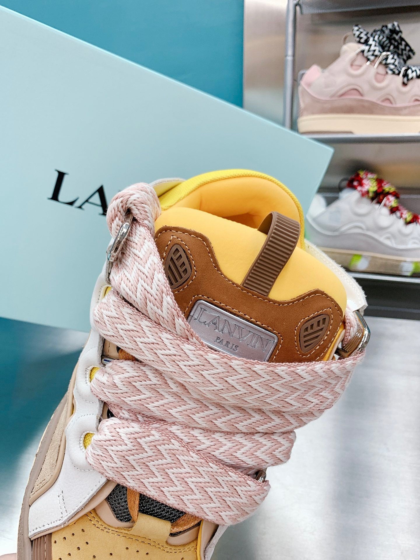 Lanvin Curb Yellow/White/Brown