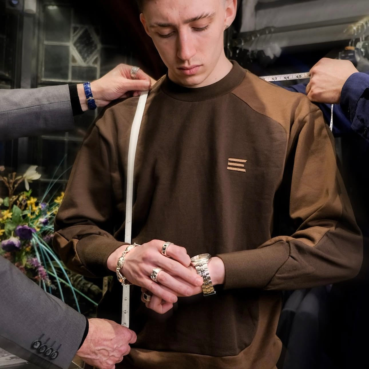 Kroen Patchwork Crewneck Brown