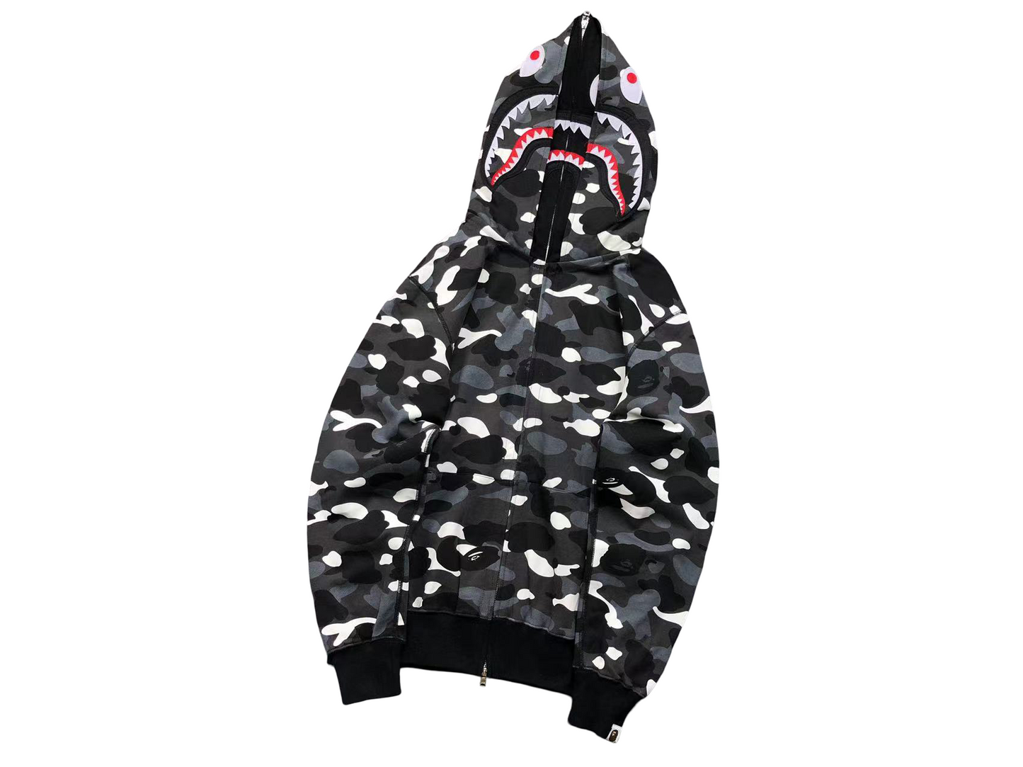 BAPE Space Camo Shark Full Zip Hoodie Black