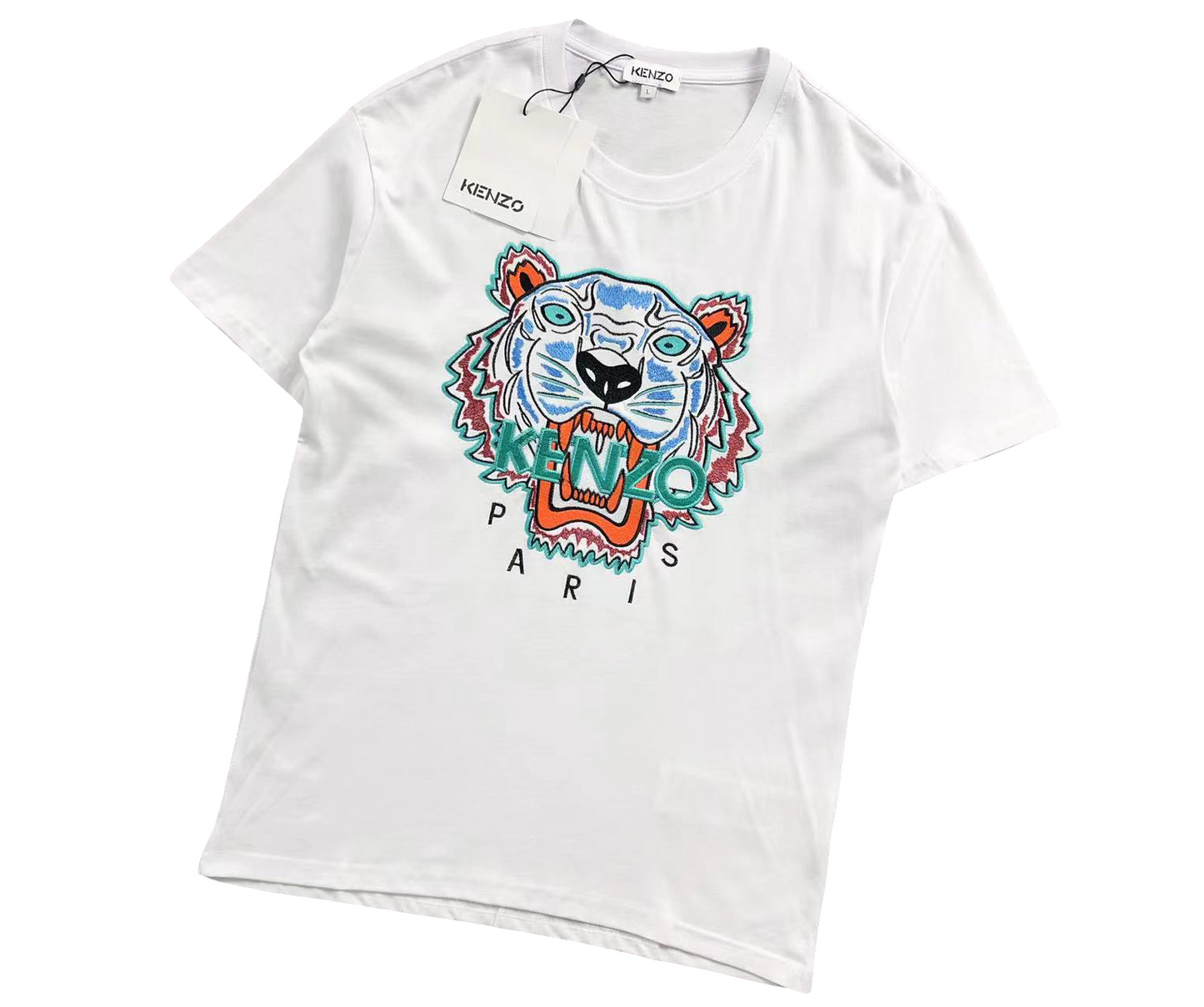 KENZO Tiger Tee White/Cyan/Orange