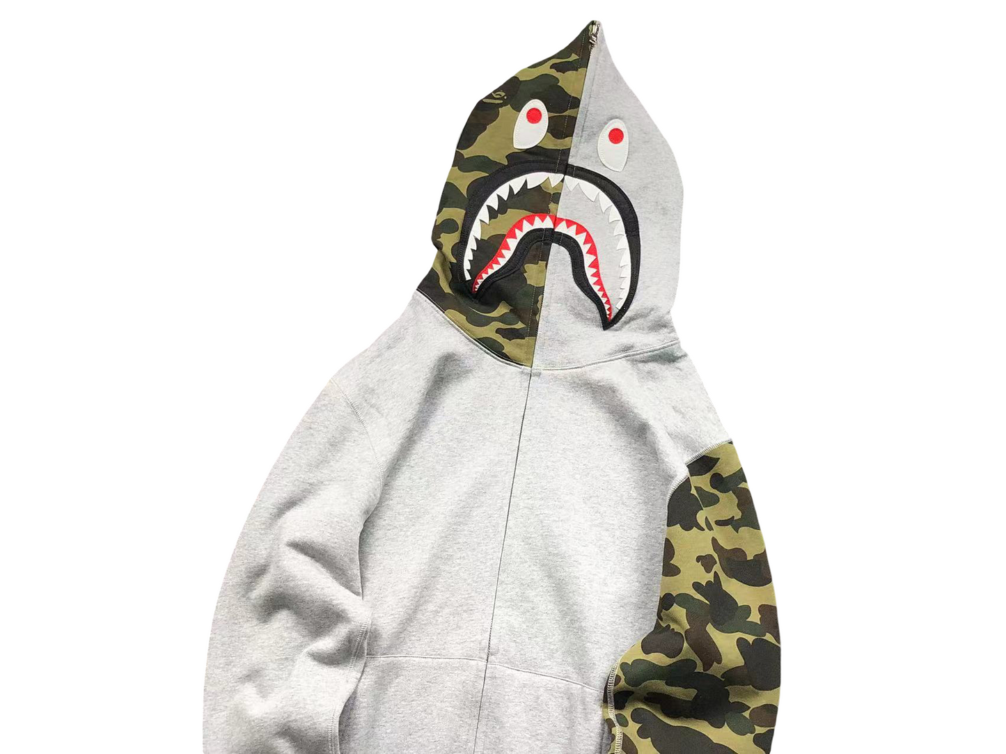 BAPE 1st Camo Shark Full Zip Hoodie Grey