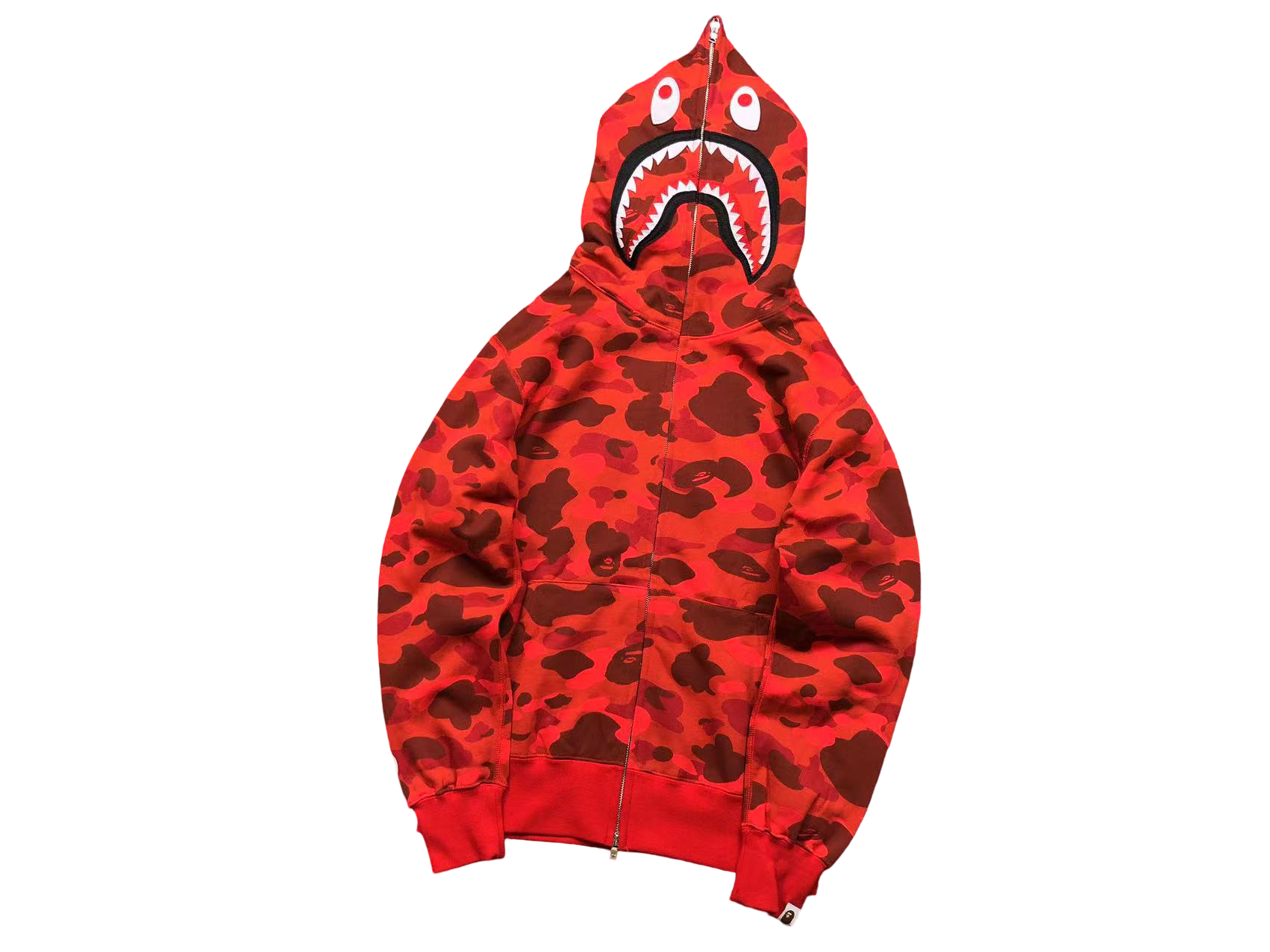 BAPE ABC Camo Shark Full Zip Hoodie Red