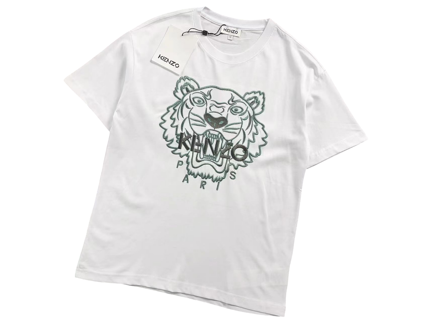 KENZO Tiger Tee White/Green/Grey