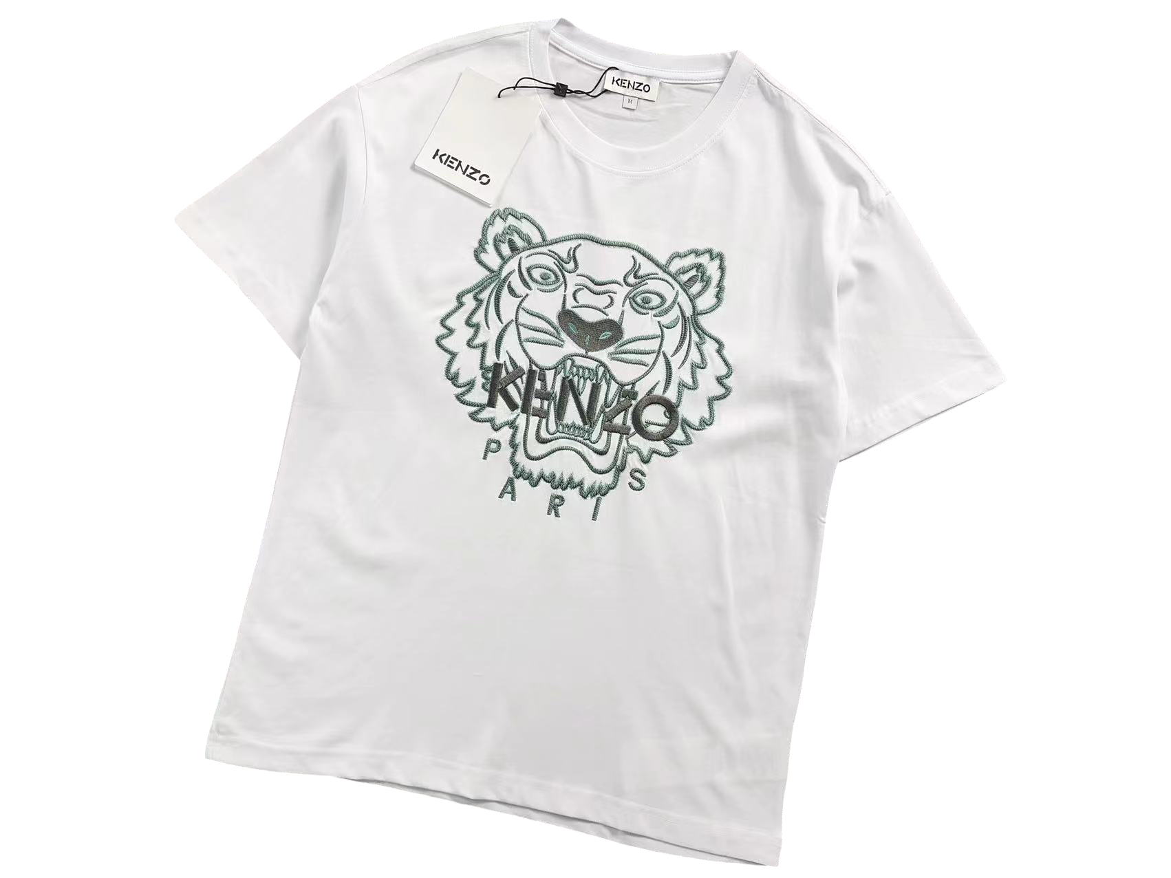 KENZO Tiger Tee White/Green/Grey