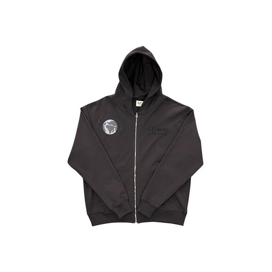 Broken Planet Spider Zip Hoodie Black