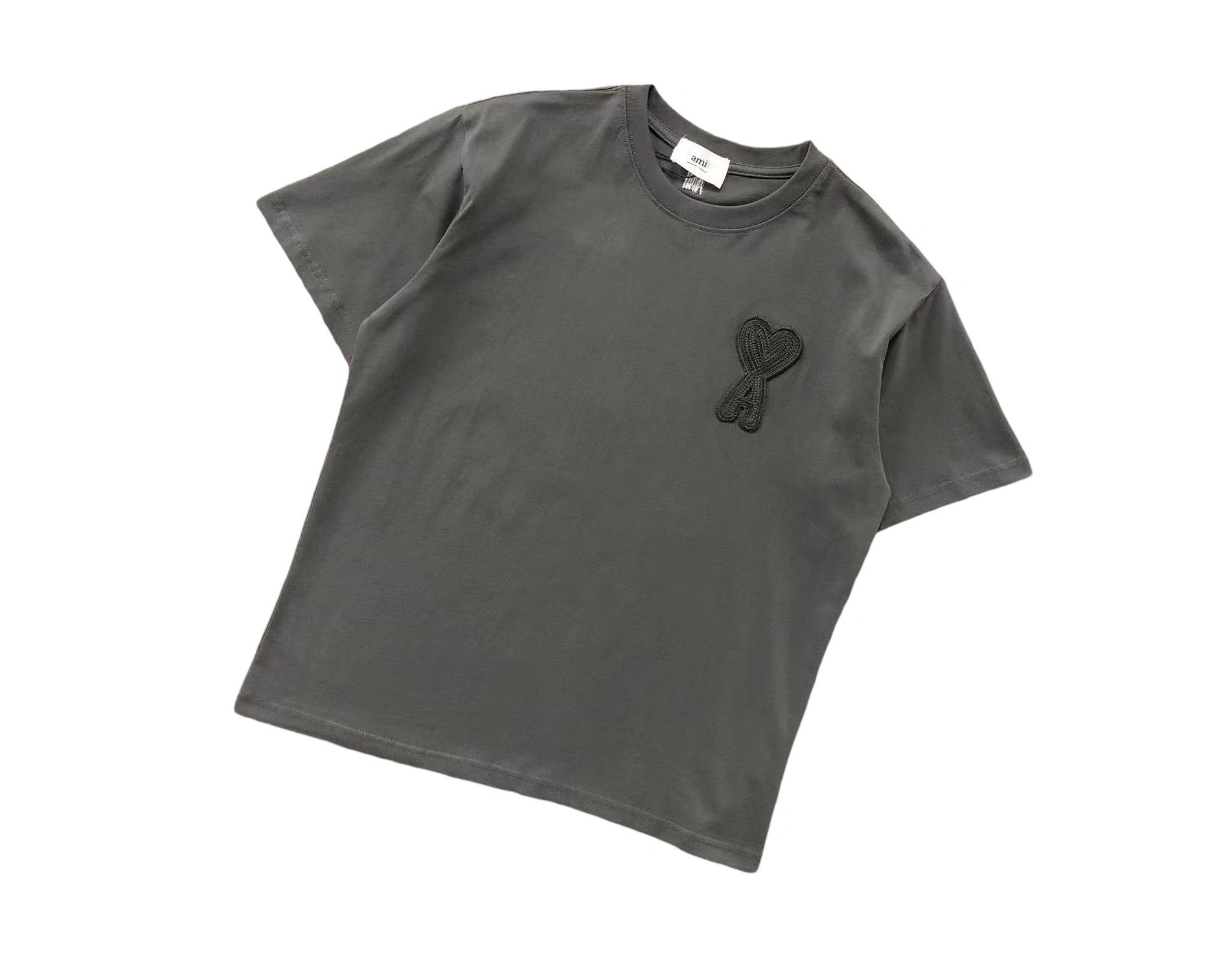 AMI Paris Maxi Heart Tee Grey